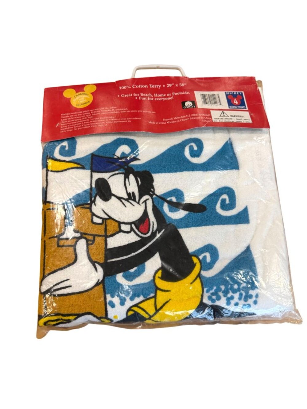 Mickey For Kids Checkers Game Beach Towel NEW Disney VTG 100% Cotton Terry - Picture 6 of 8